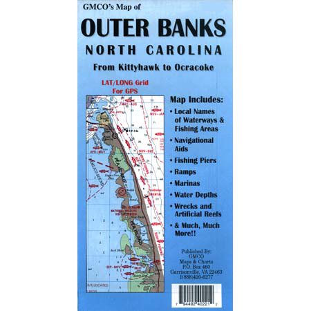 Outer Banks Fishing Laminated - GMCO Maps